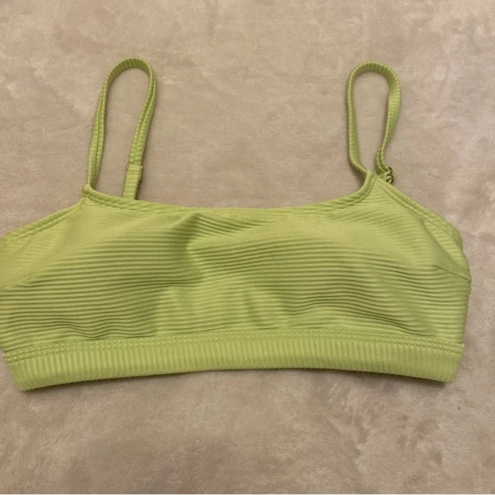 Aeropostale Light Green Ribbed Bikini Top